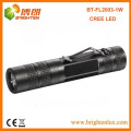 Factory Wholesale Long Time 1 * aa Power Matériel en aluminium Taille de poche d&#39;urgence 1w Cree led Metal Torch with Clip